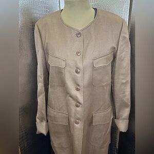 Cacharel Vintage Women’s Collarless Blazer Brown-Size IT 46